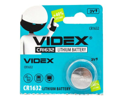 Батарейка CR1632, литиевая, Videx 3V, Blister ЗА 1ШТ.