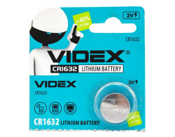 Батарейка CR1632, литиевая, Videx 3V, Blister ЗА 1ШТ.