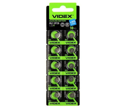 Батарейка  LR726/  AG2 Videx Blister ЗА 1ШТ.