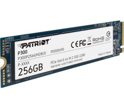 Твердотельный накопитель M.2 256Gb, Patriot P300, PCI-E 4x, 3D TLC, 1700/ 1100 MB/ s (P300P256GM28)