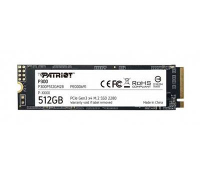 Твердотельный накопитель M.2 512Gb, Patriot P300, PCI-E 4x, 3D TLC, 1700/ 1200 MB/ s (P300P512GM28) Твердотельный накопитель M.2 512Gb, Patriot P300, PCI-E 4x, 3D TLC, 1700/ 1200 MB/ s (P300P512GM28)