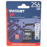 Карта памяти microSDHC, 256Gb, Class10 UHS-1, Patriot EP V30, R100MB/ s, SD адаптер, PEF256GEP31MCX