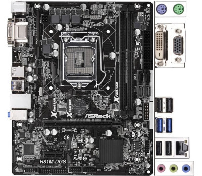 M/ B s1150 AsRock H81M-DGS, DVI/ VGA mATX, Б/ У M/ B s1150 AsRock H81M-DGS, DVI/ VGA mATX, Б/ У